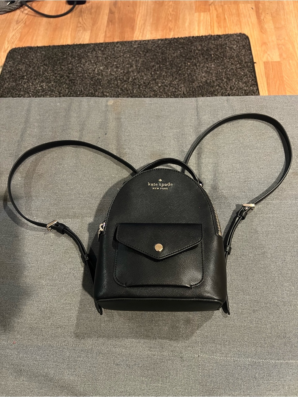 kate spade black mini saffiano backpack